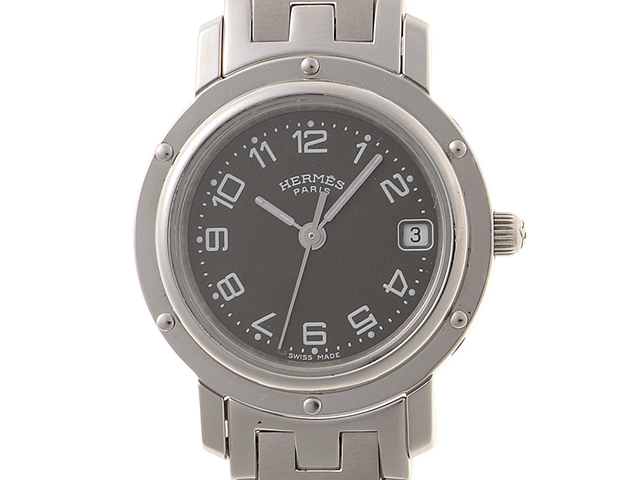 HERMES エルメス クリッパー CL4.210 SS ステンレススチール グレー  