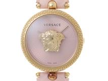 VERSACE ヴェルサーチ パラッツォ エンパイア VECQ00518 SS ステンレススチール レザーベルト ピンク文字盤 クォーツ 【460】2148103849510