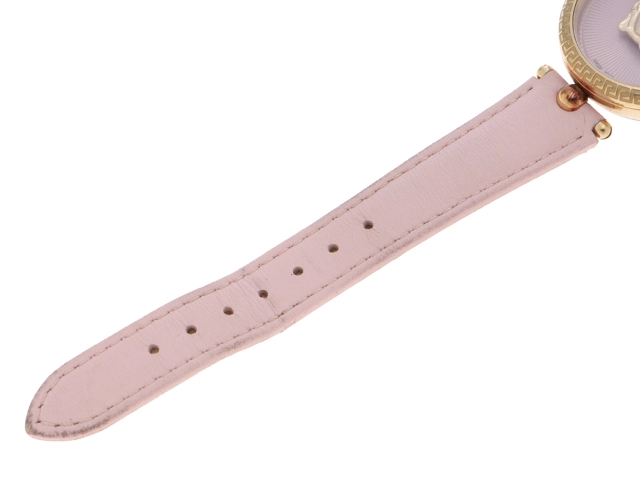 VERSACE ヴェルサーチ パラッツォ エンパイア VECQ00518 SS ステンレススチール レザーベルト ピンク文字盤 クォーツ 【460】2148103849510