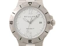 BVLGARI ブルガリ ディアゴノ スクーバ41デイト DP41SSD SS ステンレススチール ラバーベルト ホワイト文字盤 オートマチック 【460】 2148103849527