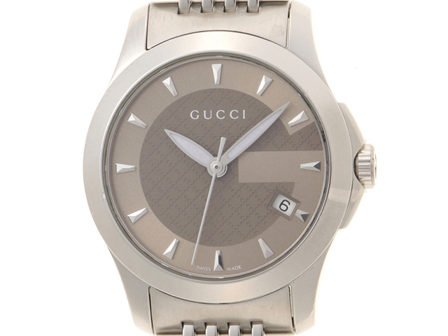 グッチ Gタイムレス レディース 時計 GG 126.5 GUCCI グッチ 腕時計 Gタイムレス グレー SS 126.5 クオーツ