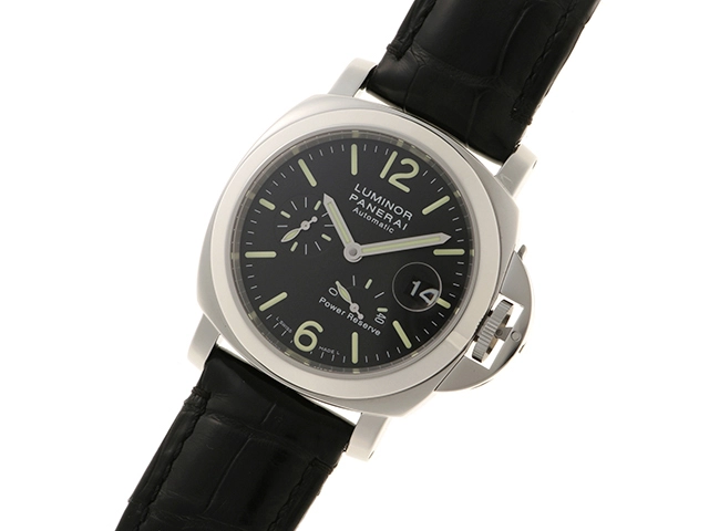 PANERAI 　パネライ 　 ルミノール パワーリザーブ 　 ブラック文字盤 　　SS/クロコダイルレザー 　自動巻き 　PAM00090/OP6762　　メンズ　　【436】　　2148103850202