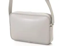 CELINE セリーヌ ロゴショルダーバッグ グレー レザー 2148103850479 【432】