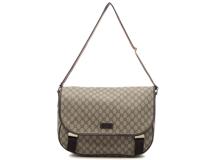 GUCCI　グッチ　GGスプリーム ショルダーバッグ ベージュ／ダークブラウン	PVC/レザー　201725【431】 2148103850707