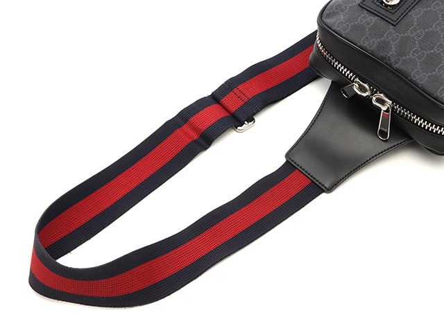 GUCCI グッチ ボディバッグ GGスプリーム スリングバッグ ブラック PVC