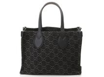 GUCCI グッチ 2wayバック オフィディア ミディアムトートバッグ デニム/レザー ブラック 772183【472】YK