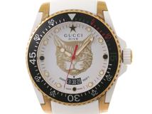 GUCCI グッチ  DIVE ダイブ クォーツ ホワイト ラバー メンズ YA136322【472】