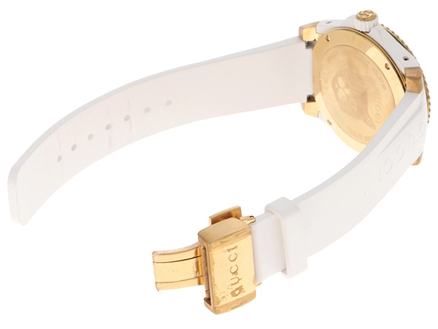GUCCI グッチ  DIVE ダイブ クォーツ ホワイト ラバー メンズ YA136322【472】