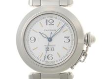 Cartier カルティエ 男女兼用 オートマチック パシャC ビッグデイト W31044M7 ホワイト文字盤 SS【472】HK