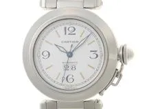 Cartier カルティエ 男女兼用 オートマチック パシャC ビッグデイト W31044M7 ホワイト文字盤 SS【472】HK