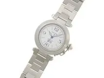 Cartier カルティエ 男女兼用 オートマチック パシャC ビッグデイト W31044M7 ホワイト文字盤 SS【472】HK