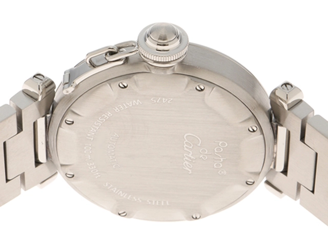 Cartier カルティエ 男女兼用 オートマチック パシャC ビッグデイト W31044M7 ホワイト文字盤 SS【472】HK