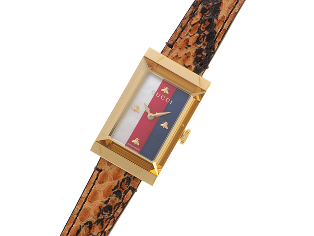 GUCCI グッチ レディース クオーツ Gフレーム YA147402/147.4