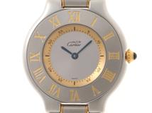 Cartier カルティエ レディース クオーツ マスト21 ヴァンティアン W10072R6 シルバー文字盤 YG/SS【472】HK