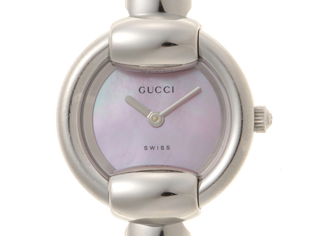 美品　新品電池✨　グッチ　1400L レディース　腕時計　　ピンクシェル　GG GUCCI グッチ 腕時計 1400L ピンクシェル レディース ステンレス