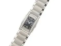 BVLGARI ブルガリ レディース腕時計 アショーマ ダイヤベゼル AA26S ステンレススティール ブラック文字盤 クォーツ 【472】UH