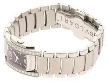 BVLGARI ブルガリ レディース腕時計 アショーマ ダイヤベゼル AA26S ステンレススティール ブラック文字盤 クォーツ 【472】UH