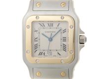Cartier　カルティエ　時計　サントスガルベLM　W20011C4　アイボリー文字盤　イエローゴールド/ステンレススチール　クォーツ　メンズ