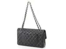 CHANEL　シャネル　マトラッセ　Wフラップ　25　Wチェーンショルダー　ブラック/SV（シルバー金具）　キャビア　A01112　2148103851803　【432】