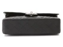 CHANEL　シャネル　マトラッセ　Wフラップ　25　Wチェーンショルダー　ブラック/SV（シルバー金具）　キャビア　A01112　2148103851803　【432】