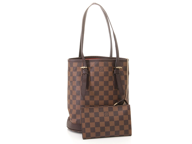 ルイヴィトン　ダミエ　マレ　バケットPM 付属ポーチ　社外ストラップ付 LOUIS VUITTON】【バケツ型バッグ】【ポーチ付】ルイヴィトン『ダミエ