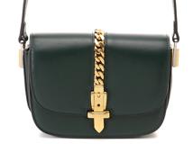 GUCCI　グッチ　シルヴィ　ショルダーバッグ　グリーン　レザー　【432】　2148103854309