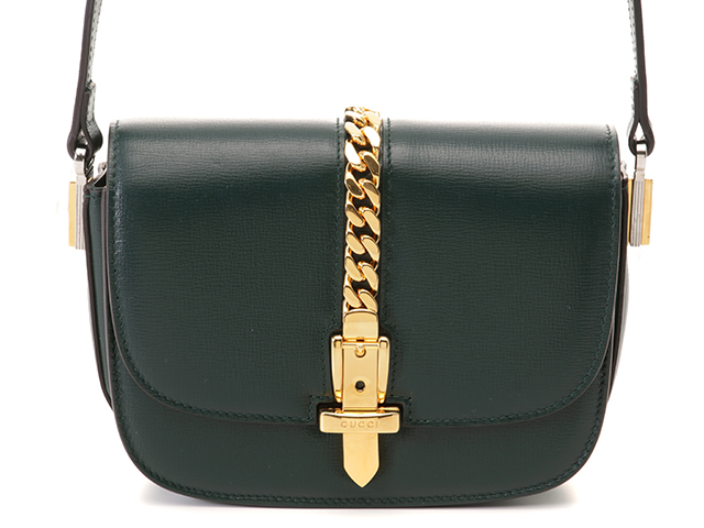 GUCCI グッチ シルヴィ ショルダーバッグ グリーン レザー 【432