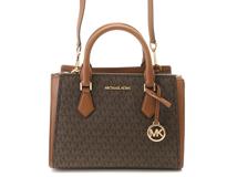 MICHAEL KORS　　　マイケルコース　　　MKシグネチャー　　　ミディアム　　メッセンジャー　　　２wayバッグ　　　ダークブラウン　　　　　PVCコーティングキャンバス/レザー　　　　【436】　　　2148103854354
