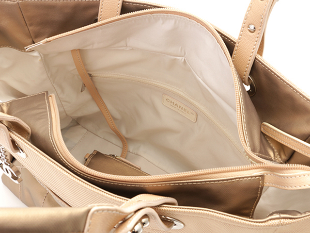 シャネル CHANEL パリビアッツ PM トートバッグ ベージュ シャネル/トートバッグ/パリビアリッツトートPM/ゴールド