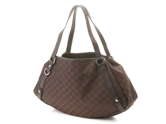 GUCCI グッチ GGキャンバス ダークブラウン キャンバス/レザー