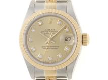 W番 1994年頃製造 ROLEX ロレックス レディース オートマチック デイトジャスト26 69173G シャンパン10PD文字盤 新留 K18YG/SS【472】HK
