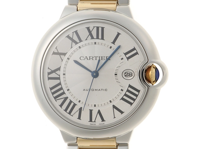 Cartier　カルティエ　バロンブルーLM　W69009Z3　ピングゴールド/ステンレススチール　自動巻き　メンズ　腕時計　C