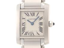 Cartier カルティエ　2019年　ﾀﾝｸﾌﾗﾝｾｰｽﾞSM　クォーツ　ホワイト　SS　【432】