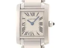 Cartier カルティエ　2019年　ﾀﾝｸﾌﾗﾝｾｰｽﾞSM　クォーツ　ホワイト　SS　【432】
