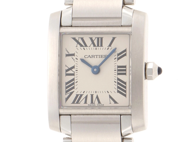 Cartier カルティエ　2019年　ﾀﾝｸﾌﾗﾝｾｰｽﾞSM　クォーツ　ホワイト　SS　【432】