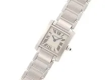 Cartier カルティエ　2019年　ﾀﾝｸﾌﾗﾝｾｰｽﾞSM　クォーツ　ホワイト　SS　【432】