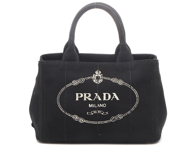 PRADA プラダ 2wayミニカナパ ブラック キャンバス【471】IK の