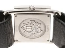 HERMES エルメス 腕時計 レディース バレニア BA1.510 ステンレススチール/カワ ブラック文字盤 クオーツ 【472】MN