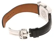 HERMES エルメス メンズ オートマチック Hウォッチ HH2.810 ブラック文字盤 SS/レザー□O刻印【472】HK