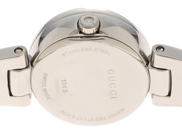 人気ショップ GUCCI グッチ 腕時計 134.5 ステンレススチール ホワイトシェル 時計