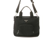 PRADA　プラダ　Re-Nylon　2wayバッグ　ブラック　ナイロン　レザー　1BG354　2148103858284　【432】