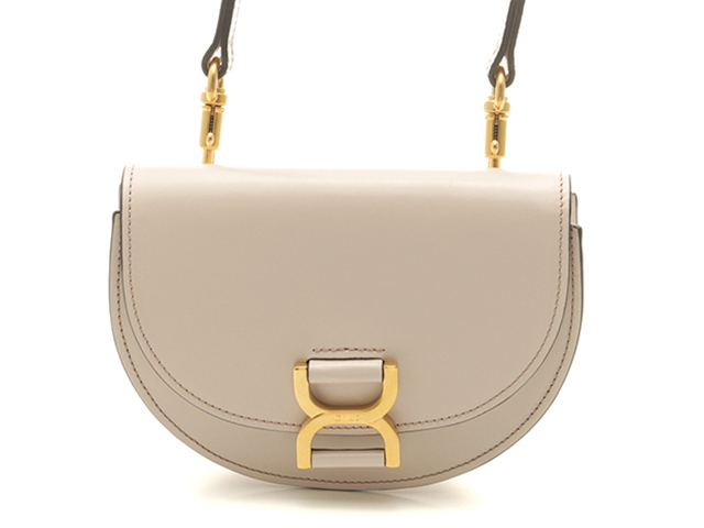Chloe クロエ MARCIEミニフラップバッグ グレー レザー 【471