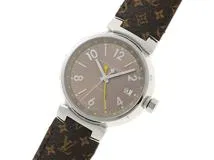 LOUIS VUITTON ルイヴィトン タンブール GMT Q1132 SS革 自動