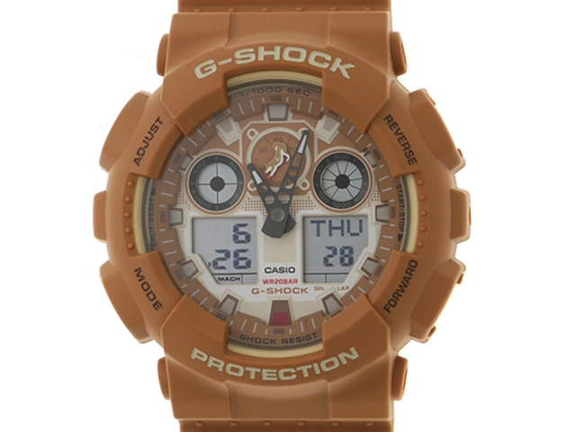 CASIO　カシオ　G-SHOCK　柴犬モデル　GA-100SHB-5AJR　アナログデジタル　 ブラウン/オフホワイト文字盤　クオーツ　メンズ時計　2148103859274【207】