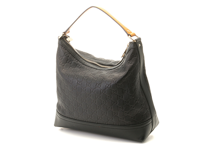 GUCCI グッチ ワンショルダーバッグ カーフレザー ブラック GUCCI（グッチ） 斜め掛けショルダーバッグ グッチシマ レザー