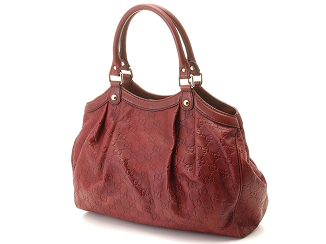 GUCCI グッチ ハンドバック/トートバック スーキー グッチシマ カーフ ボルドー  211944【472】YY