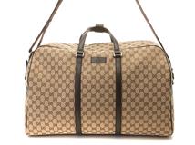 GUCCI グッチ GGボストンバッグ キャンバス/カーフ ベージュ/ダークブラウン 610105【472】YY