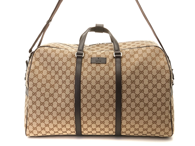 グッチ GUCCI ボストンバッグ GGキャンバス シェリーライン ブラウン