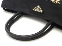 PRADA プラダ 2wayバッグ ブラック ナイロン／レザー BN1825【430】2148103859816