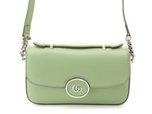 GUCCI　グッチ　プチGG　ミニショルダーバッグ　レザー　グリーン　739722【431】